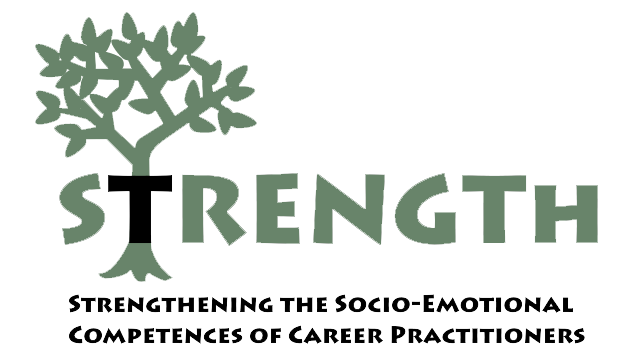 Logo: Projekt STRENGTh (verweist auf: STRengthen socio-Emotional competeNce to Guidance pracTitioners (STR.E.N.G.Th))